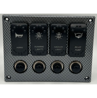 Rocker Switch Panel - 4 Switch - SPST/ ON-OFF - PN-AP4J - ASM